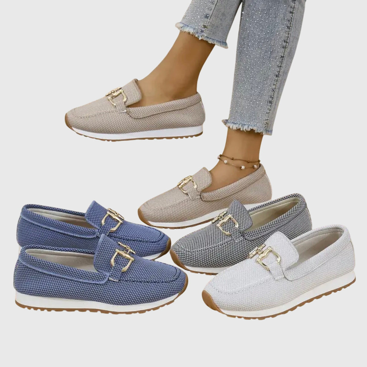 Zapatillas deportivas tipo mocasín ortopédico