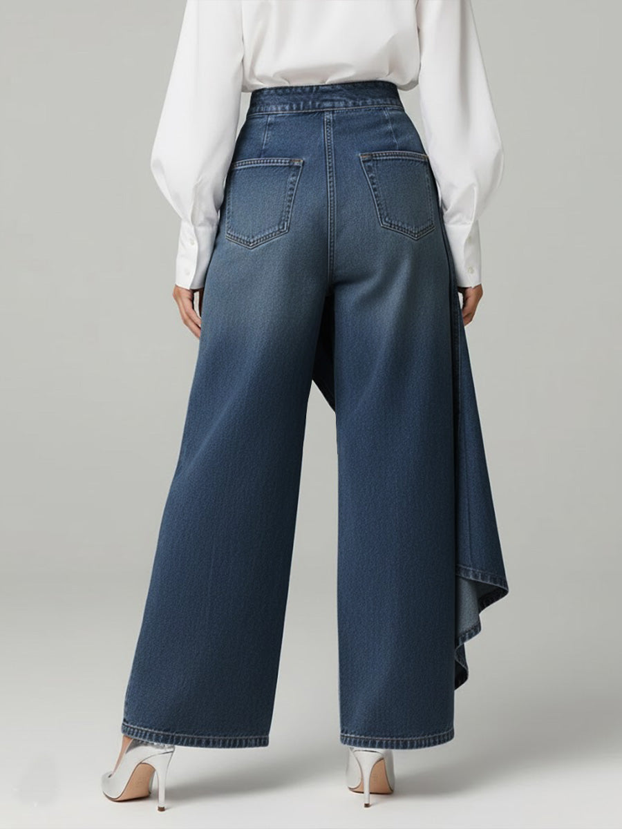 Pantalón de Talle Alto con Pierna Ancha y Corte Relajado en Diseño Elegante
