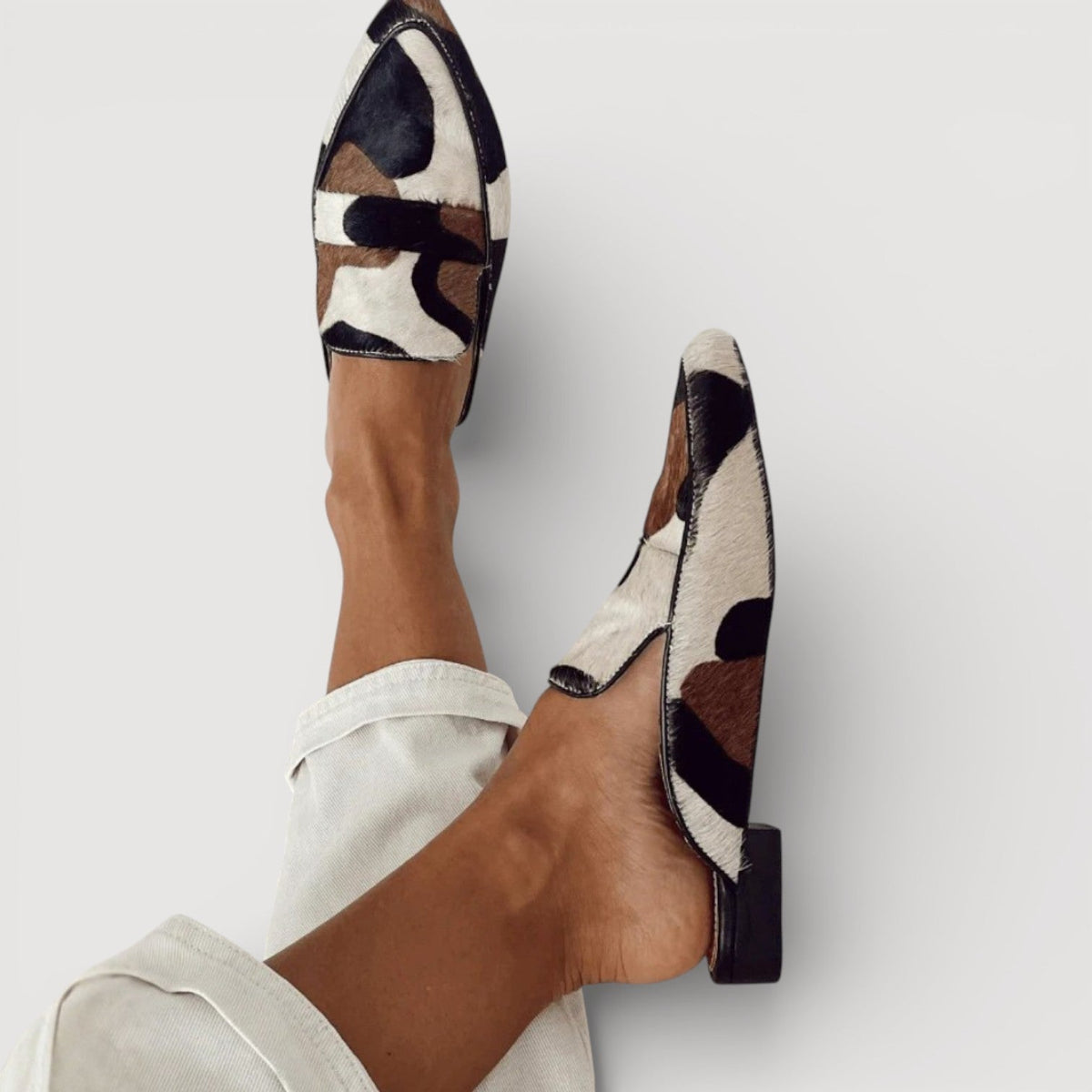 Mocasines cómodos con estampado de vaca