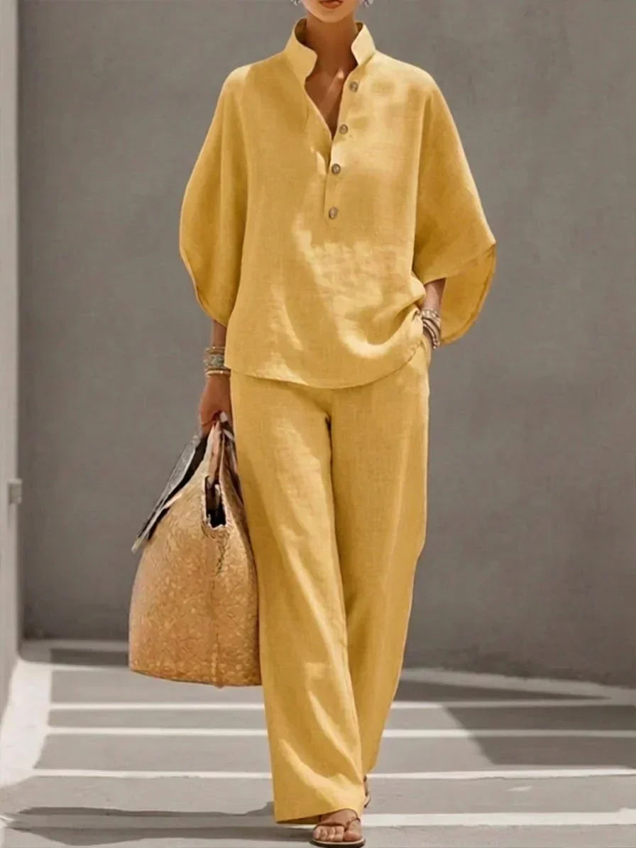 Conjunto con Mangas Murciélago y Pantalón Ancho