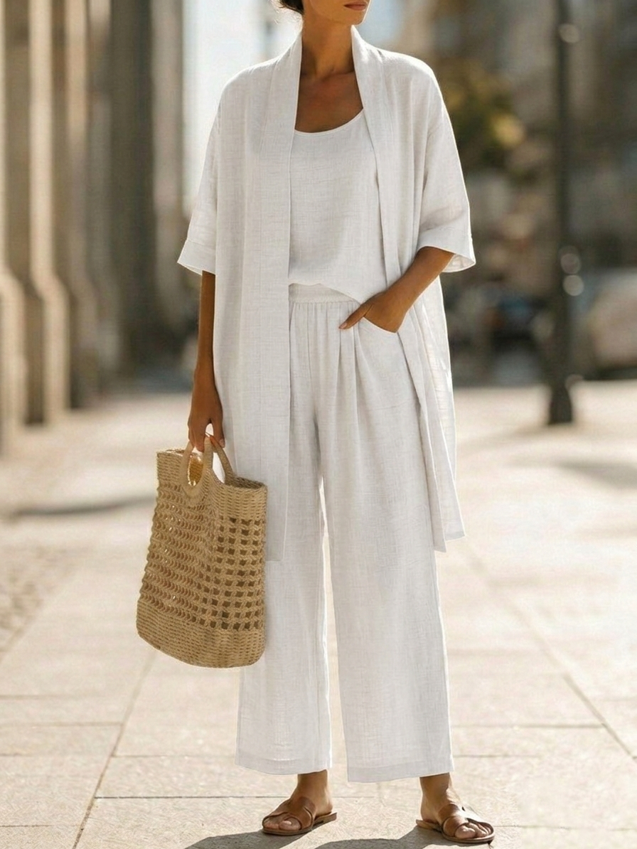 Conjunto de Tres Piezas Elegante sin Esfuerzo