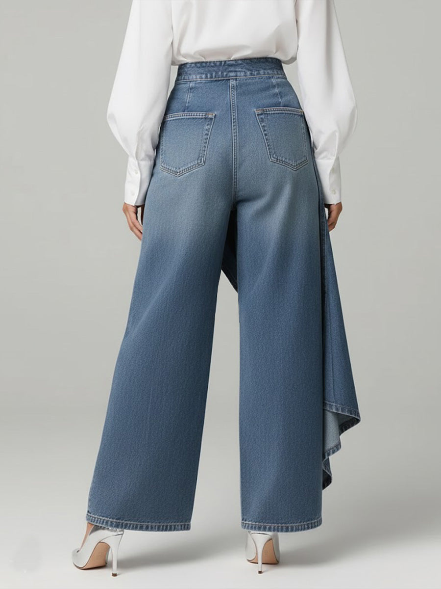 Pantalón de Talle Alto con Pierna Ancha y Corte Relajado en Diseño Elegante