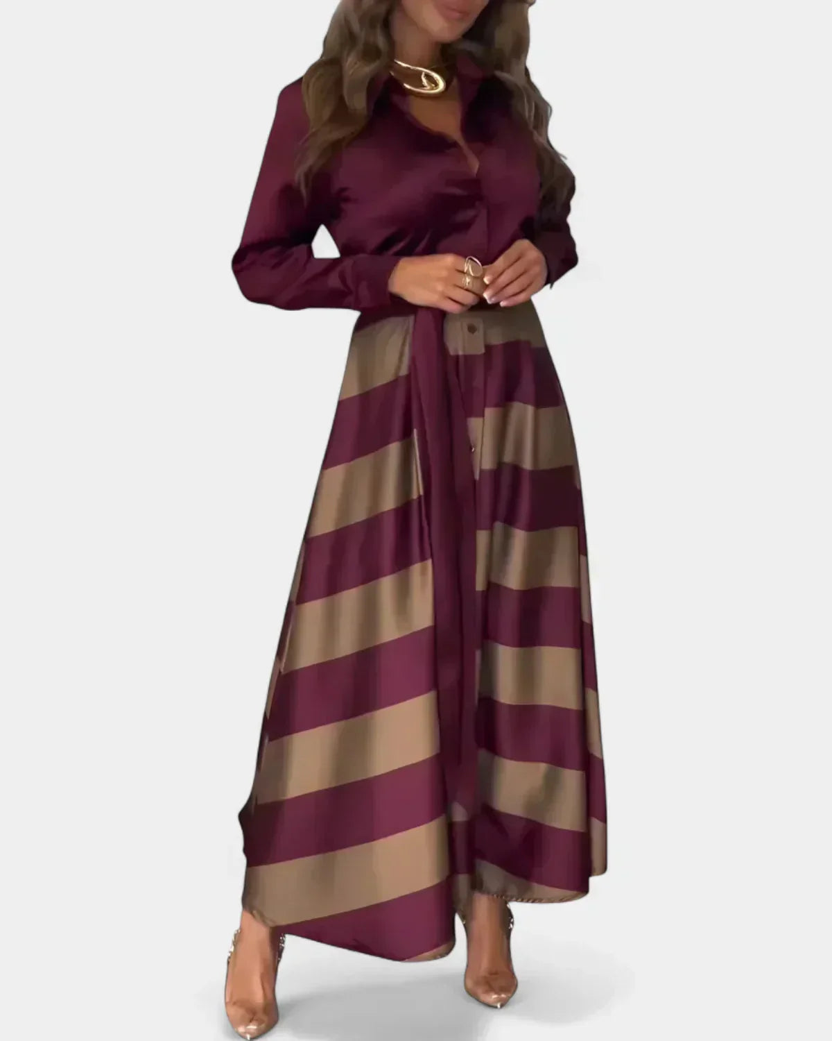 Vestido con Rayas con Cinturón