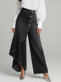 Pantalón de Talle Alto con Pierna Ancha y Corte Relajado en Diseño Elegante
