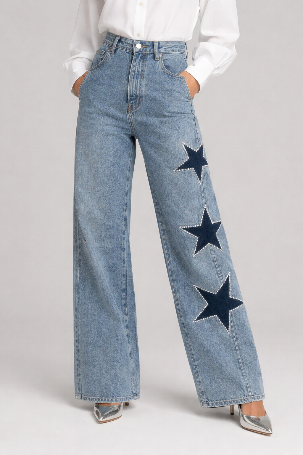 Pantalón Casual Rectos de Estrellas