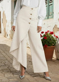 Pantalón de Talle Alto con Pierna Ancha y Corte Relajado en Diseño Elegante