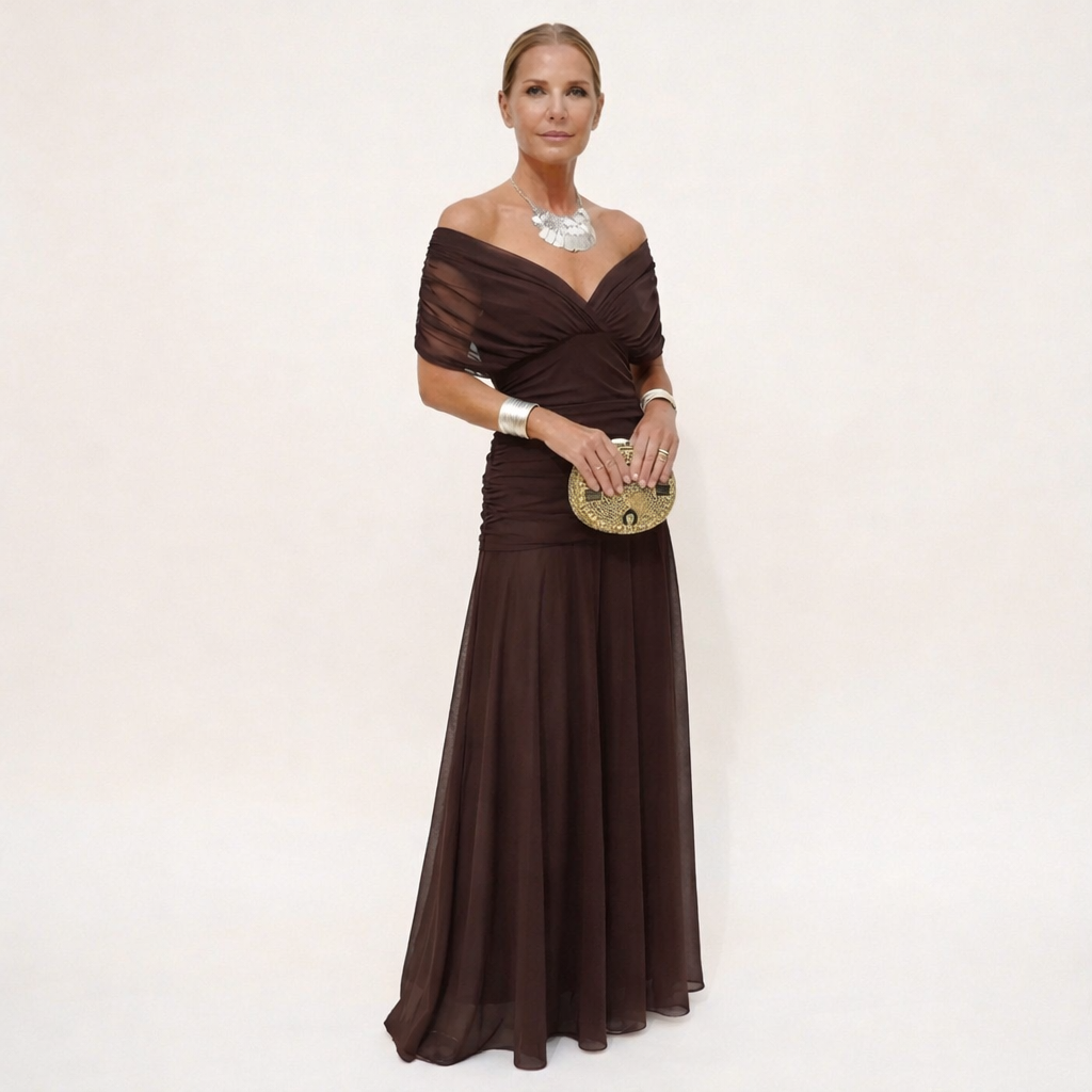 Vestido Floral Largo con Escote en V
