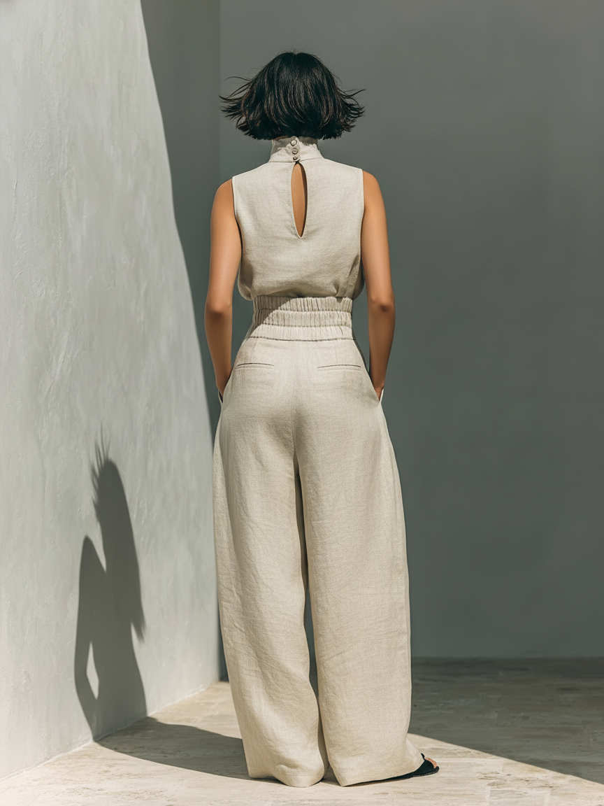 Conjunto Top y Pantalón Ancho Elegante