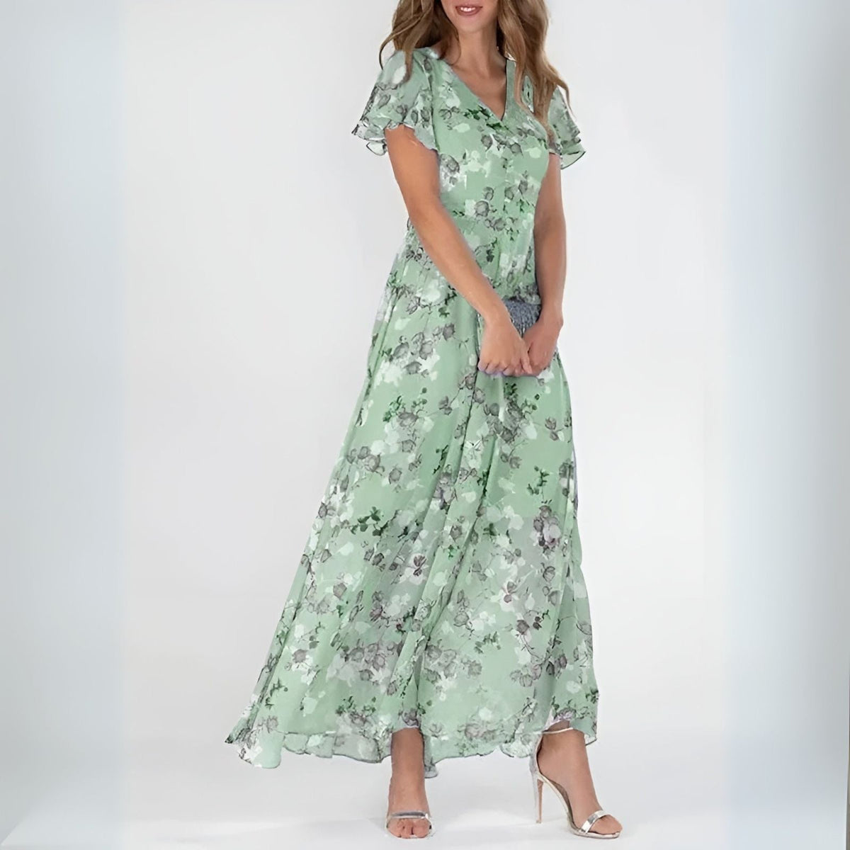 Vestido de Lujo que Disimula el Abdomen