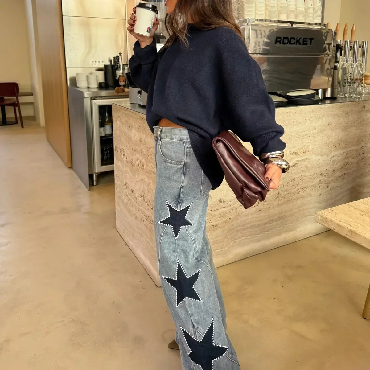 Pantalón Casual Rectos de Estrellas