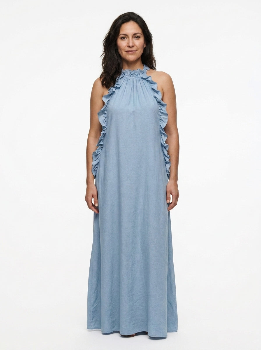 Vestido largo con bolsillos