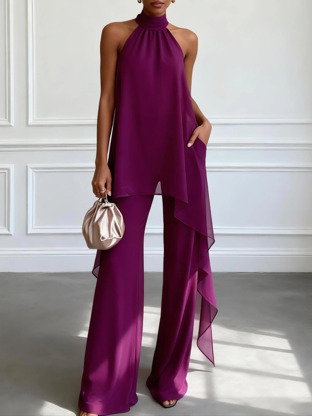 Mono halter sofisticado para mujer