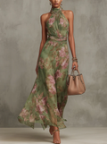 Vestido Maxi Floral Verde