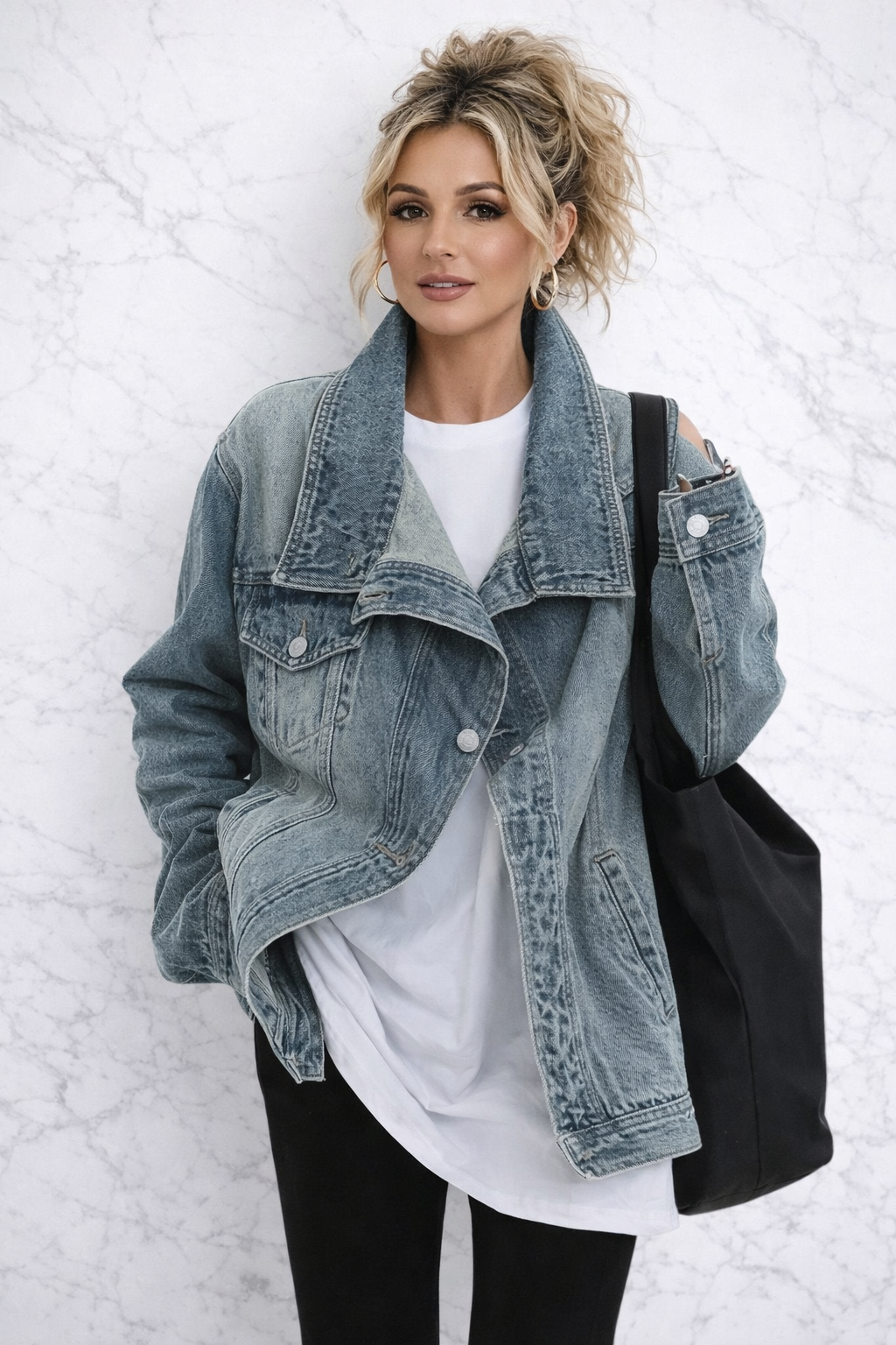 Chaqueta Asimétrica Urbana con Botones