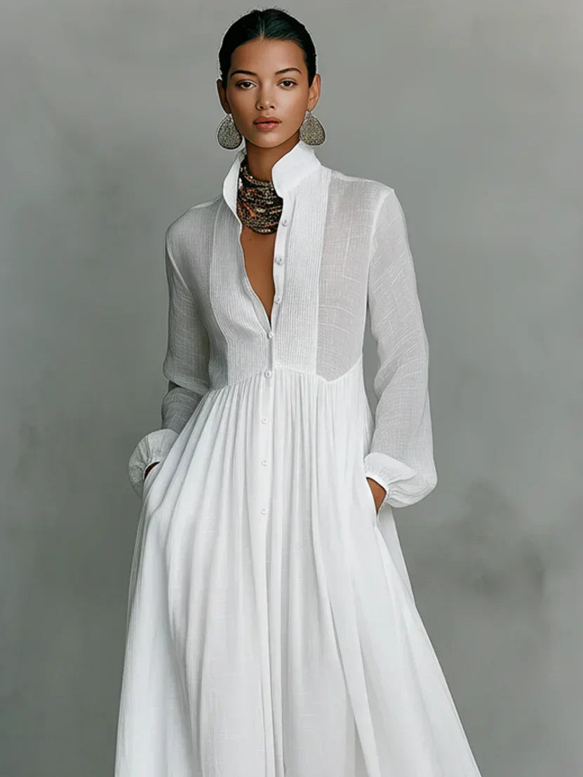 Vestido Largo Fluido de Elegancia Natural