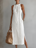 Vestido Midi Elegante con Cuello Mao