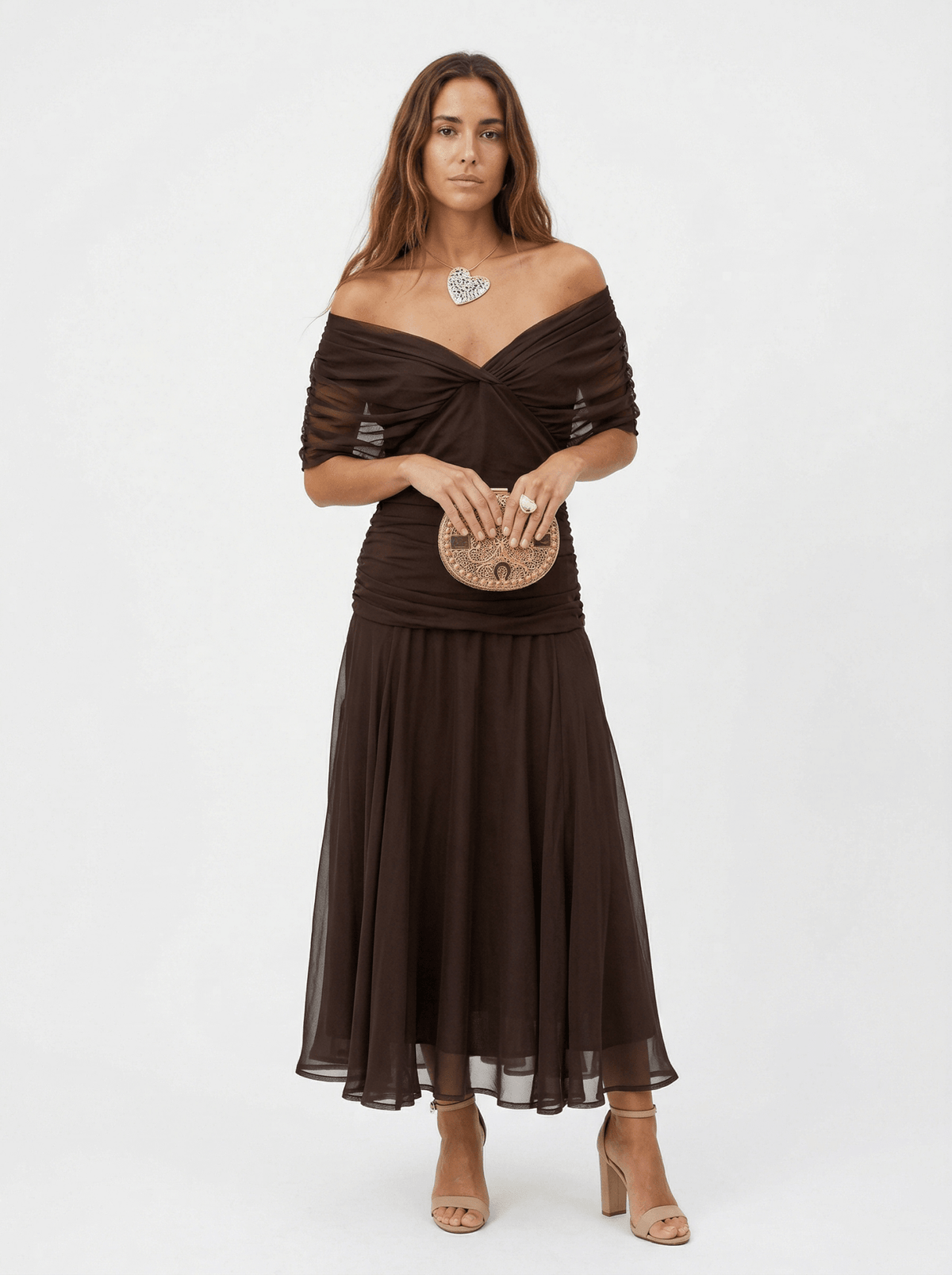 Vestido largo con escote en V