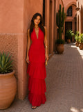 Vestido rojo estilo Manila