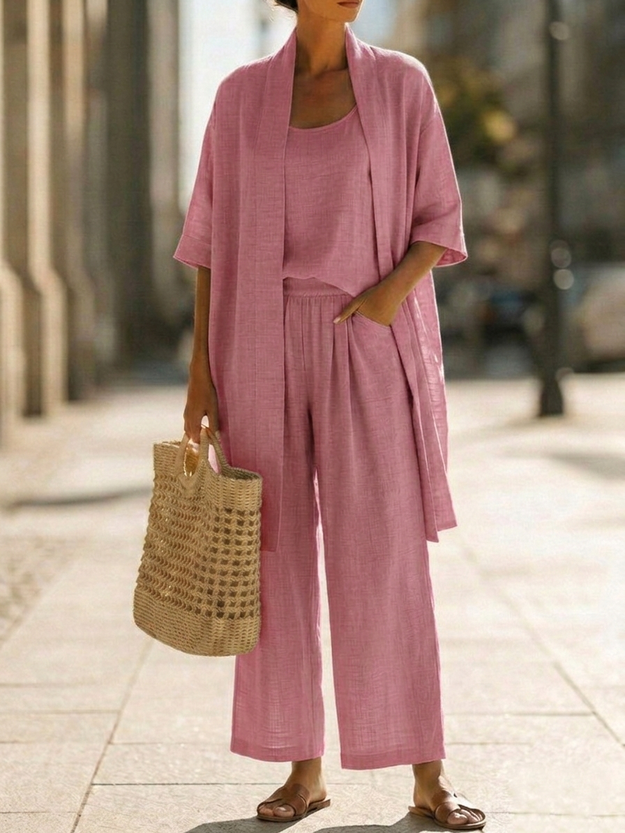 Conjunto de Tres Piezas Elegante sin Esfuerzo