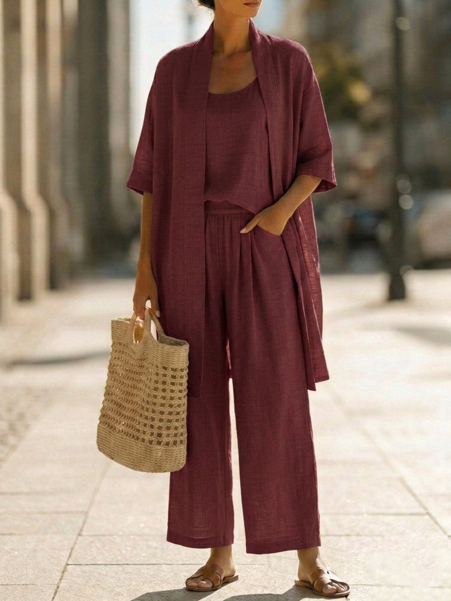 Conjunto de Tres Piezas Elegante sin Esfuerzo