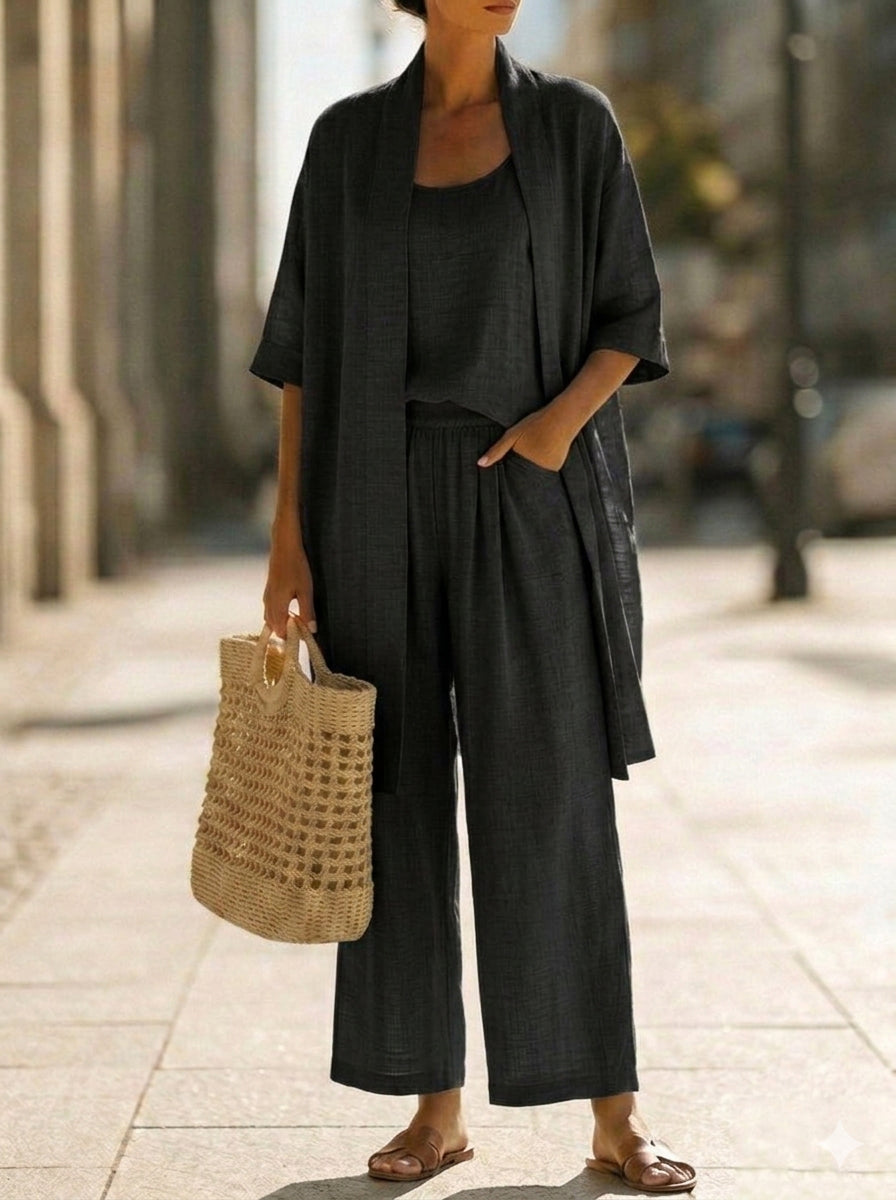 Conjunto de Tres Piezas Elegante sin Esfuerzo