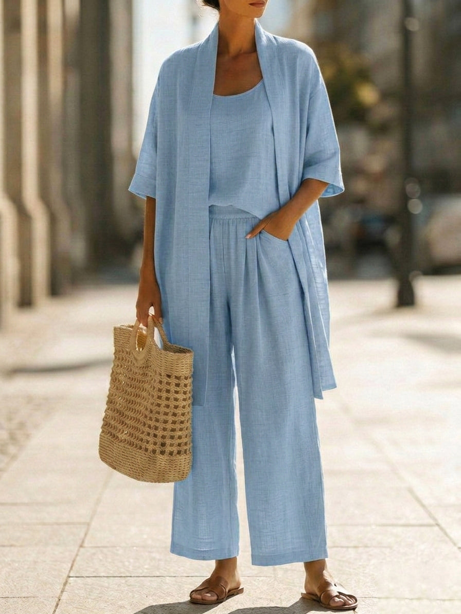 Conjunto de Tres Piezas Elegante sin Esfuerzo