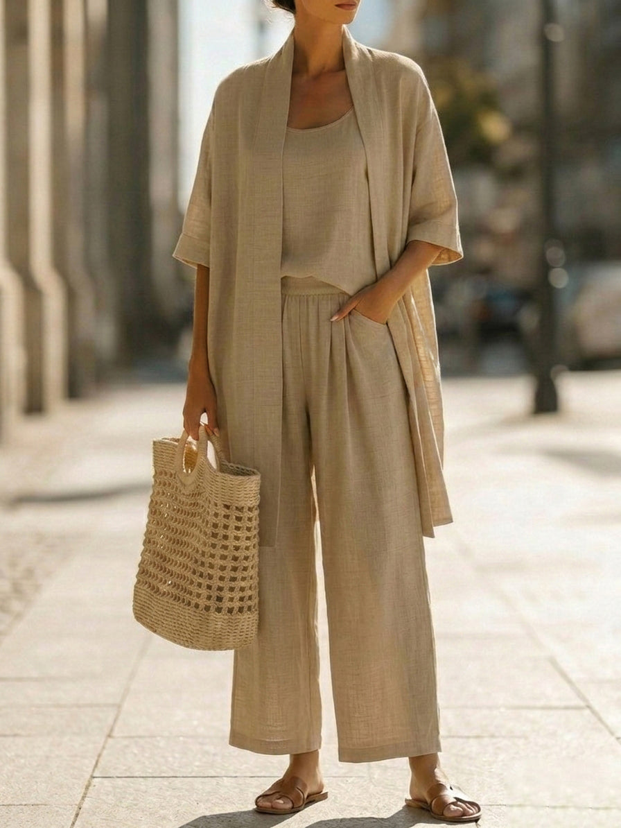 Conjunto de Tres Piezas Elegante sin Esfuerzo