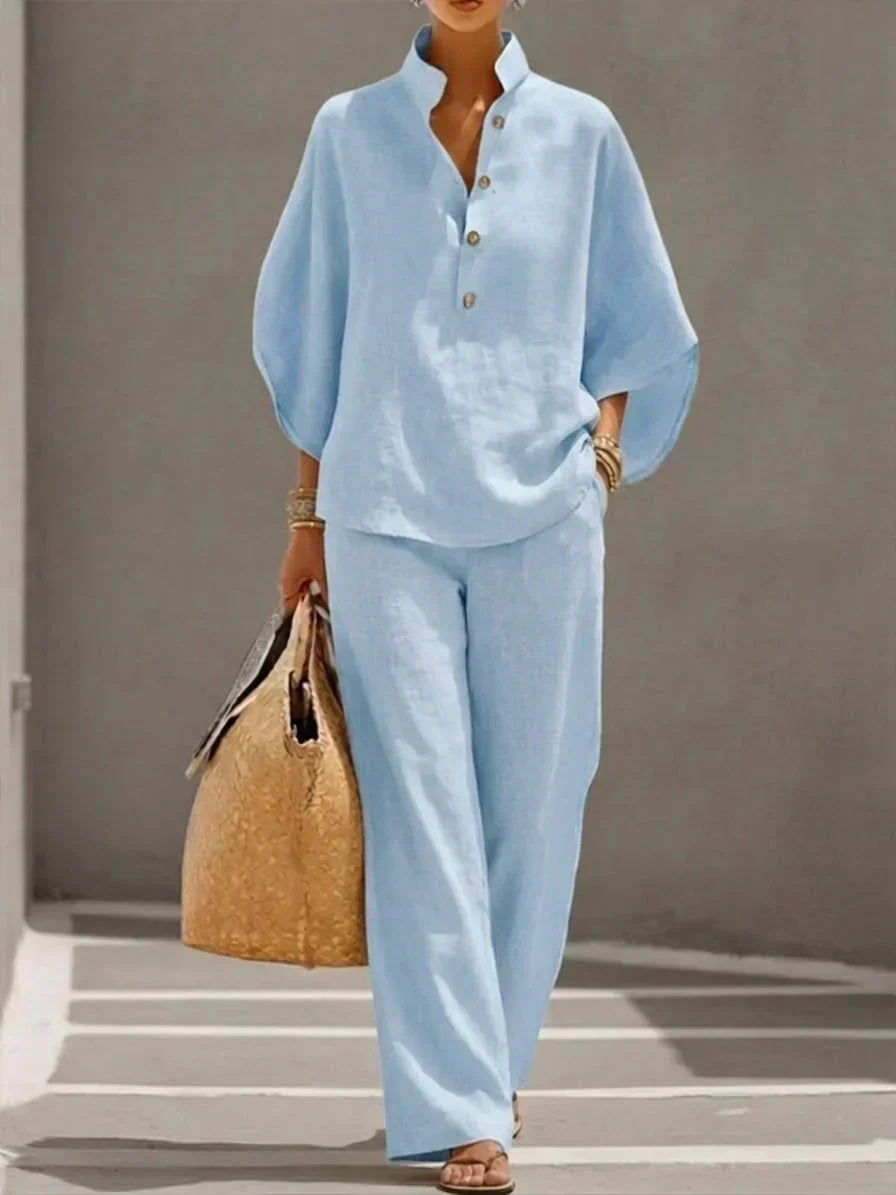 Conjunto con Mangas Murciélago y Pantalón Ancho