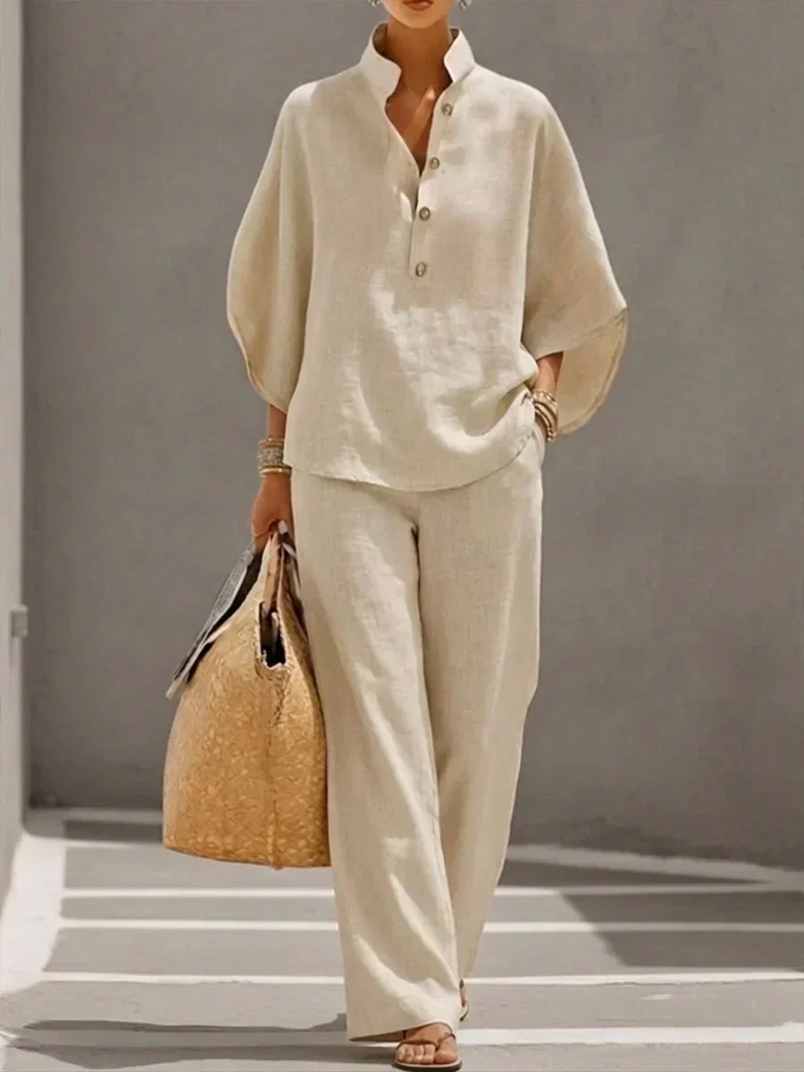 Conjunto con Mangas Murciélago y Pantalón Ancho