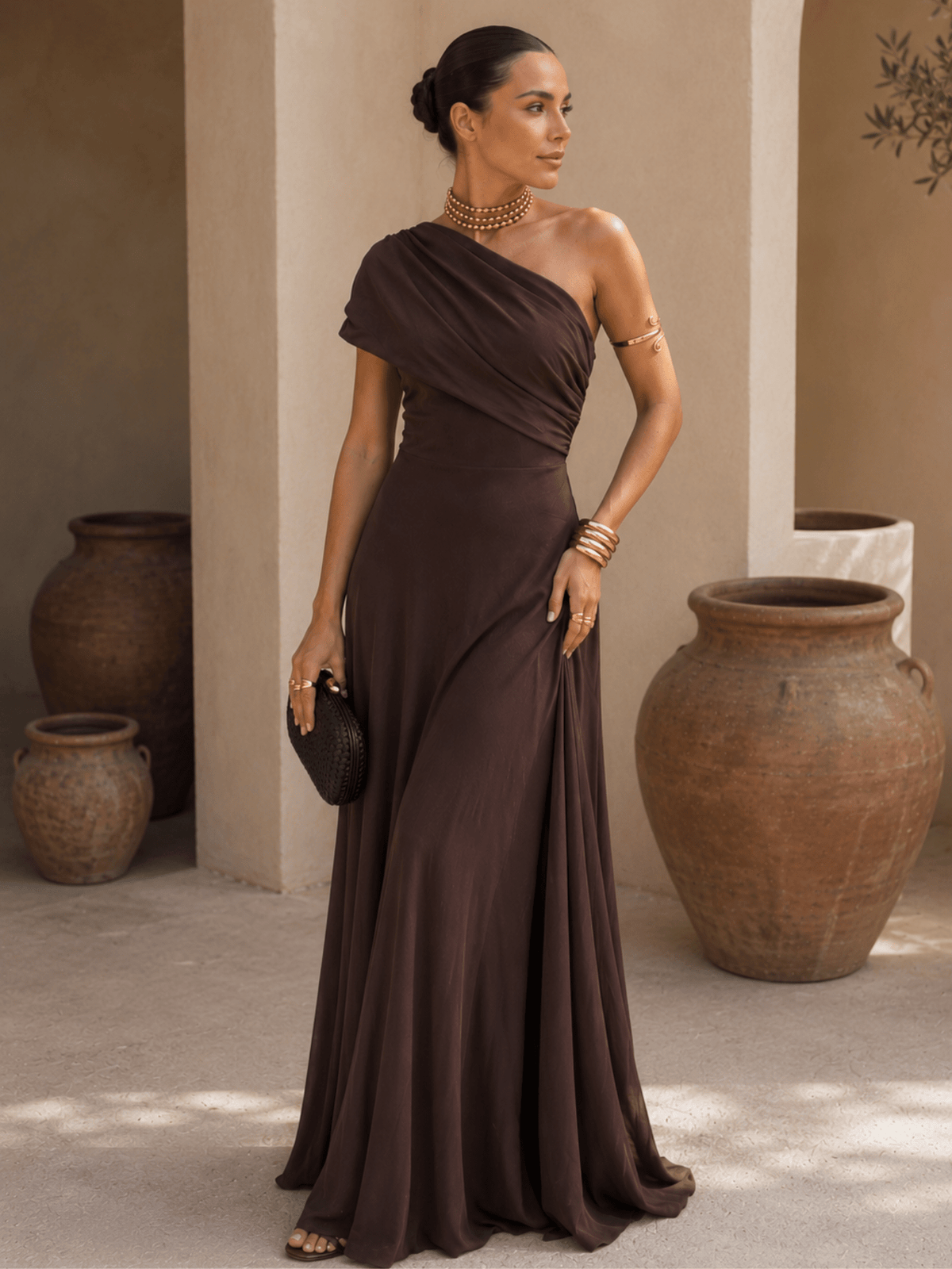 Vestido marrón estilo Toledo
