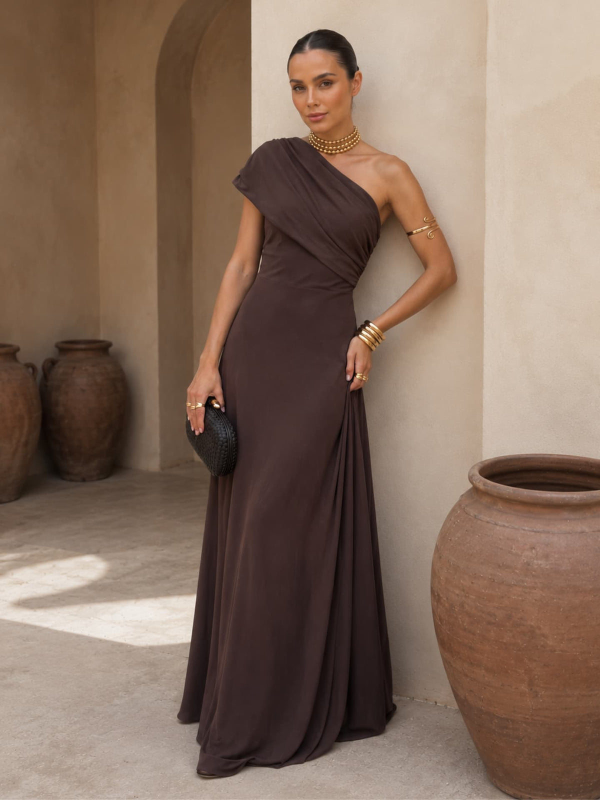 Vestido marrón estilo Toledo