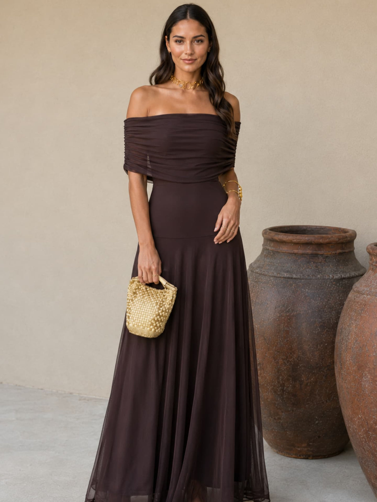 Vestido marrón estilo Toledo