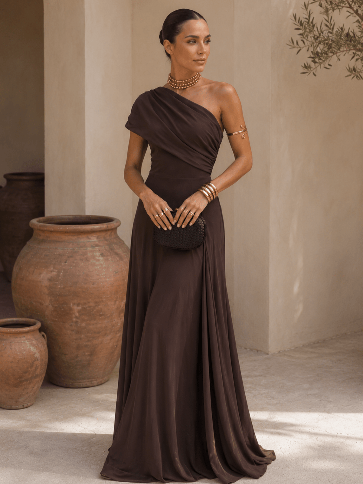 Vestido marrón estilo Toledo