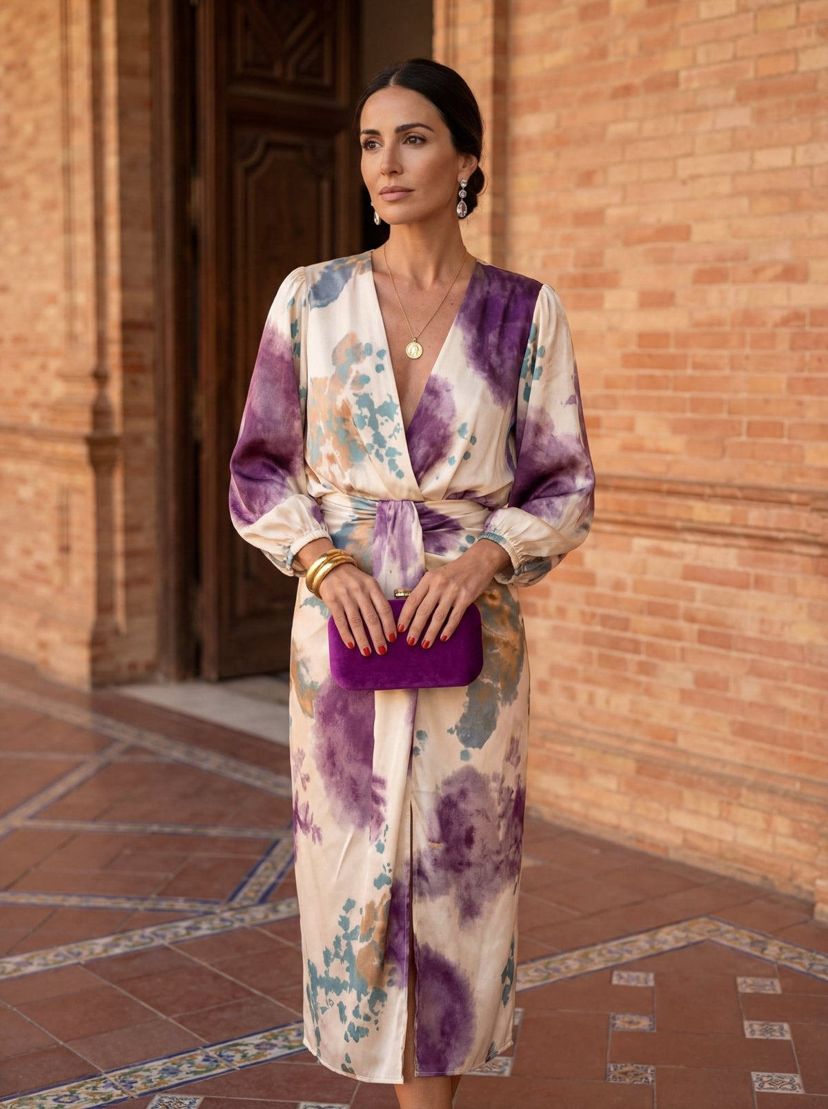 Vestido con escote en V estilo Valeria